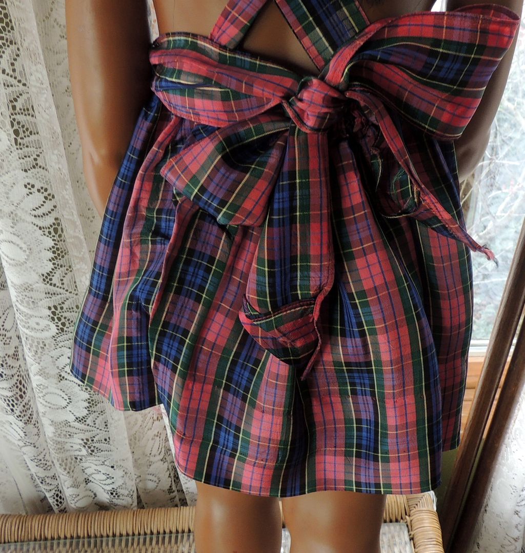 Beautiful Vintage Plaid Taffeta Jumper for Playpal Beautiful Vintage Plaid Taffeta Jumper for Playpal
