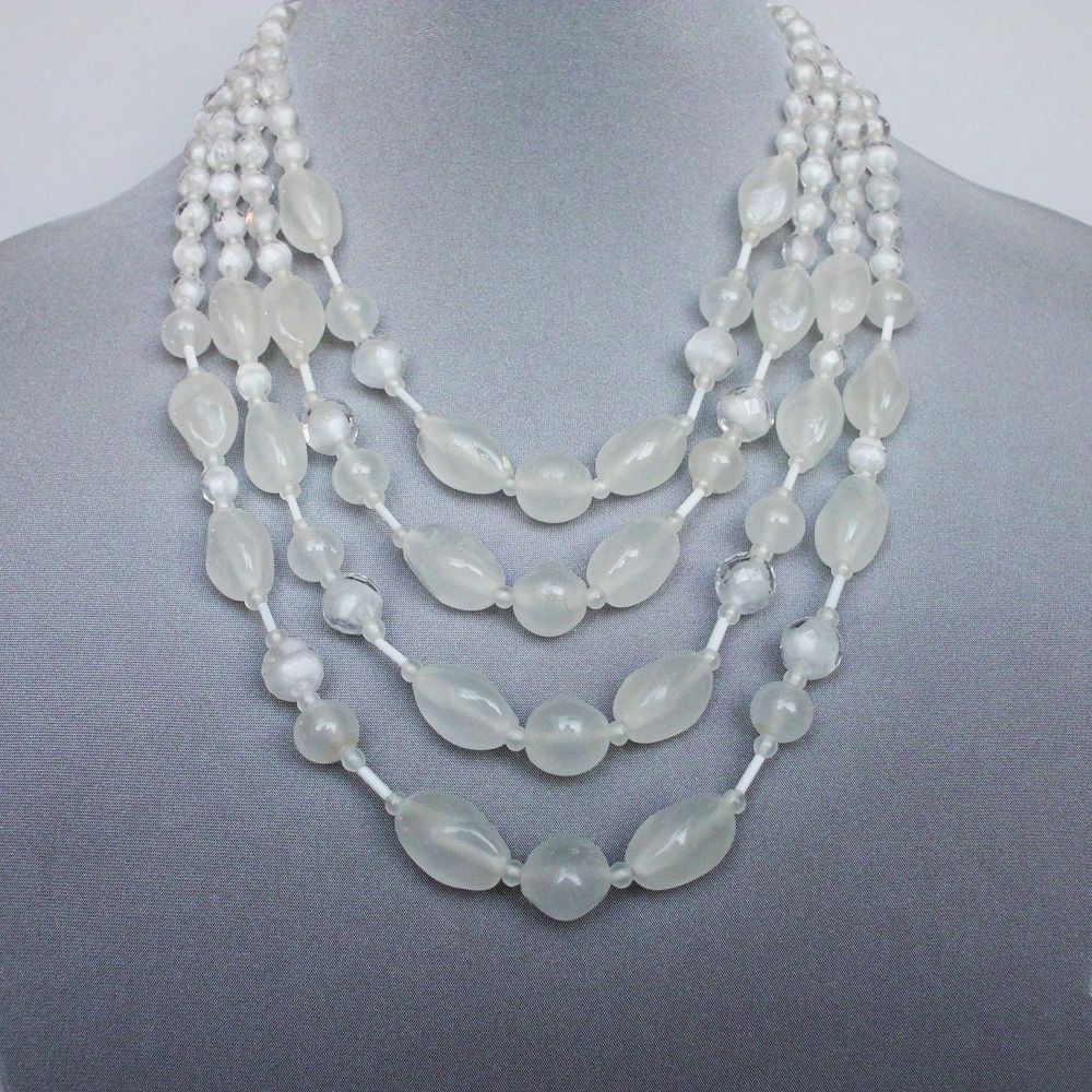 Collector's necklace with fire polished glass beads. High end costume jewelry Collector's necklace with fire polished glass beads. High end costume jewelry