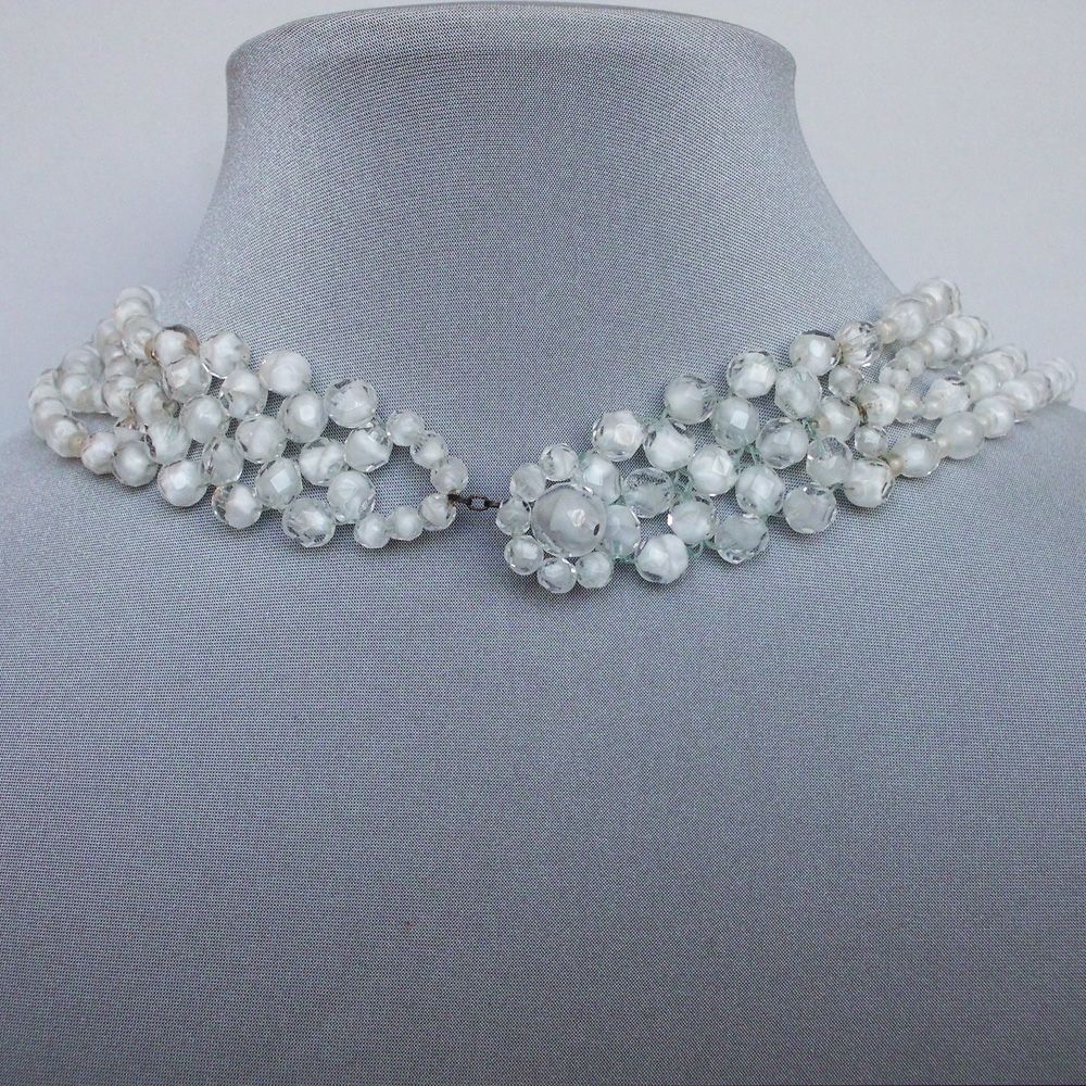 Collector's necklace with fire polished glass beads. High end costume jewelry Collector's necklace with fire polished glass beads. High end costume jewelry