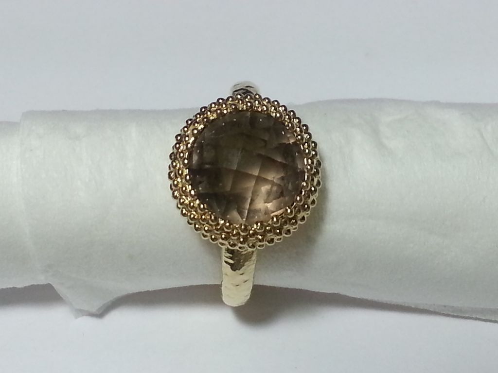 14k Yellow Gold Round Smoky Quartz Ring 14k Yellow Gold Round Smoky Quartz Ring
