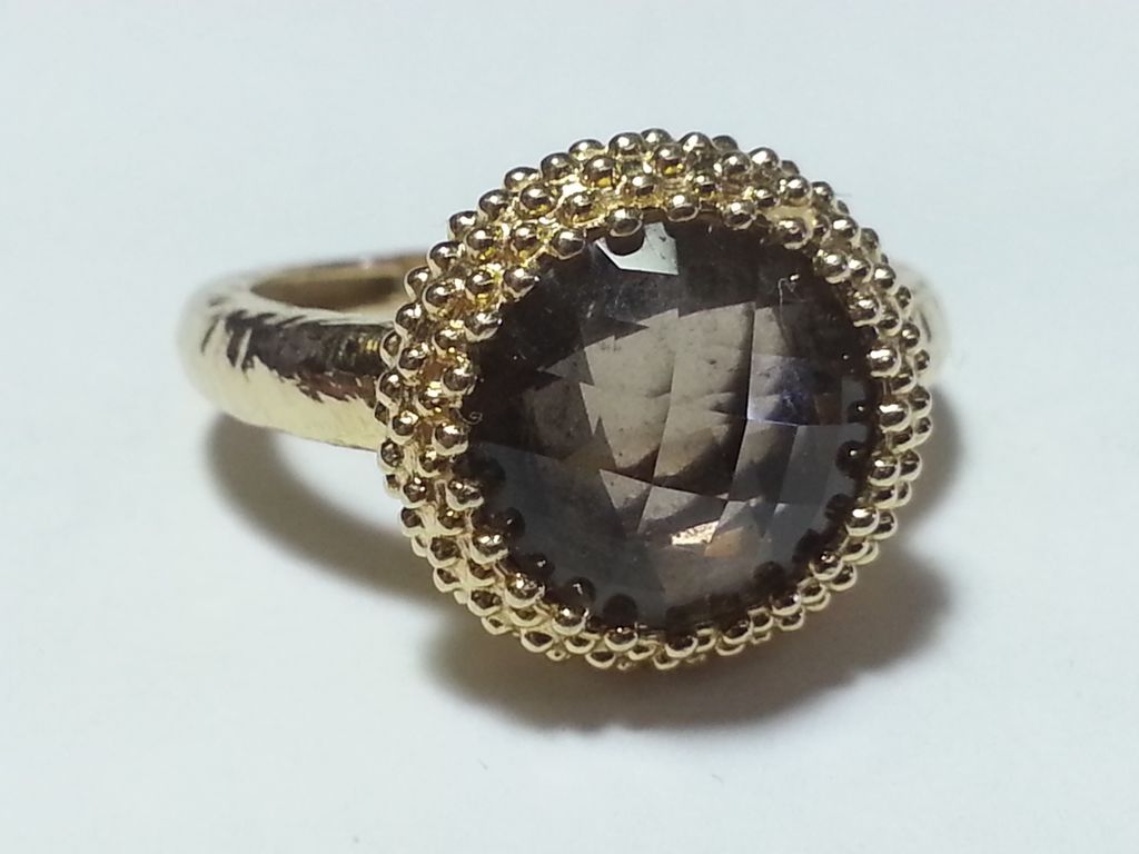 14k Yellow Gold Round Smoky Quartz Ring 14k Yellow Gold Round Smoky Quartz Ring