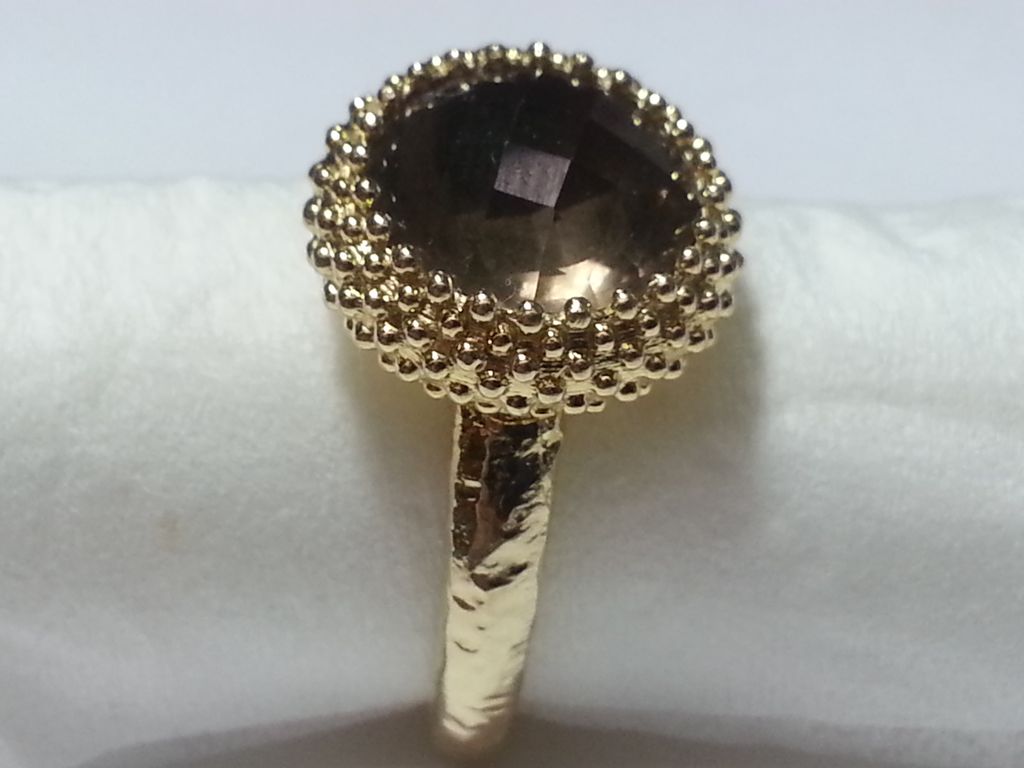 14k Yellow Gold Round Smoky Quartz Ring 14k Yellow Gold Round Smoky Quartz Ring