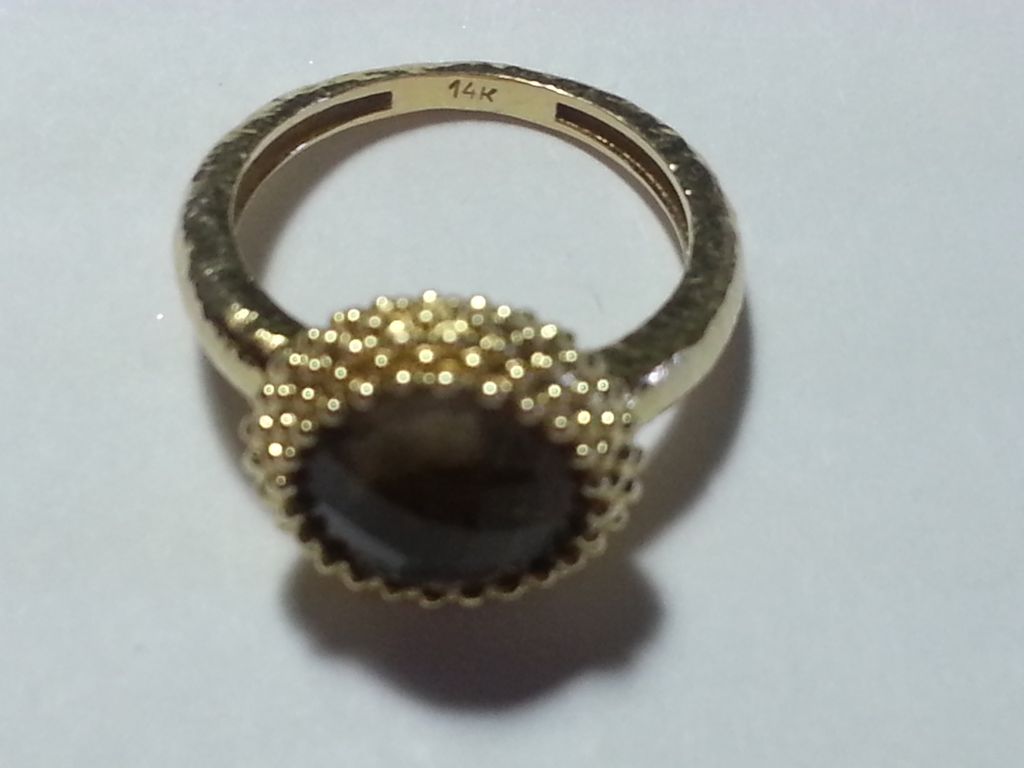14k Yellow Gold Round Smoky Quartz Ring 14k Yellow Gold Round Smoky Quartz Ring