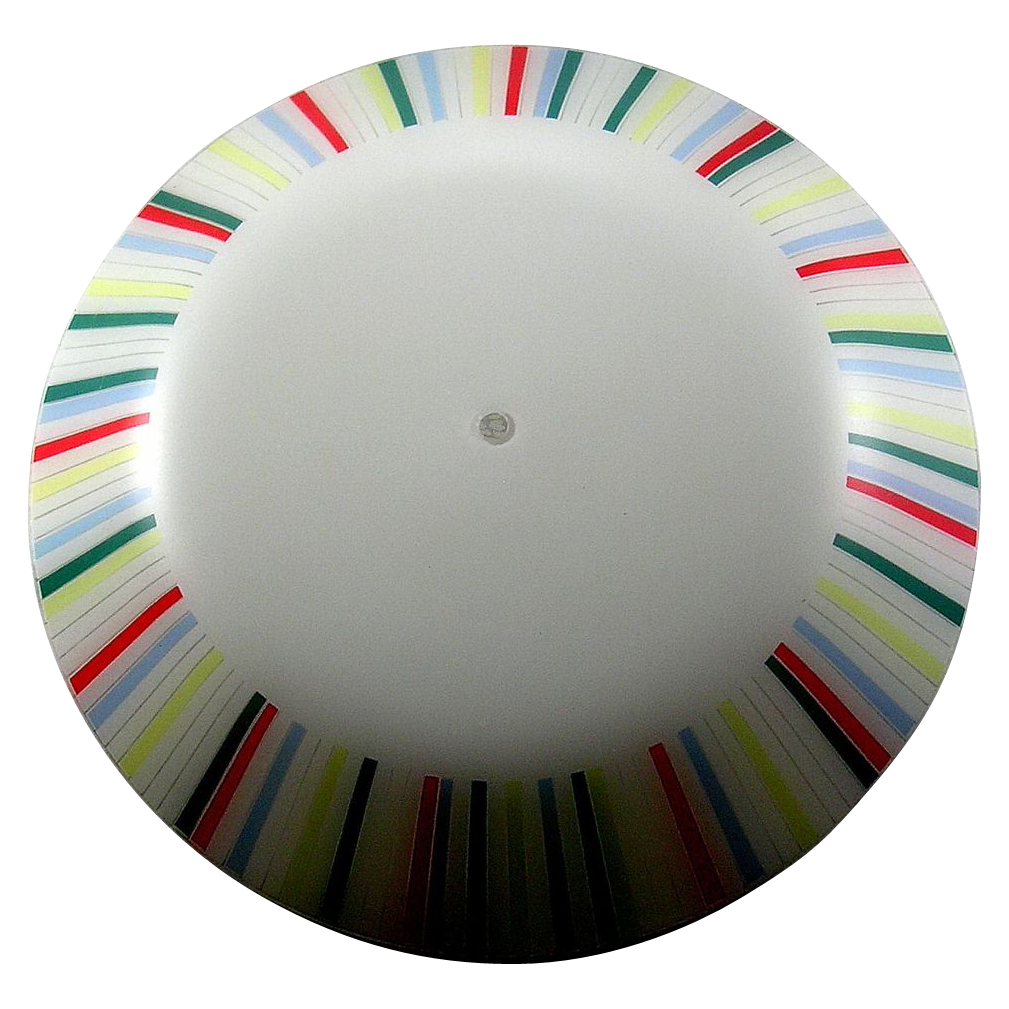 Glass Light Shade - Ceiling Center Post Bowl - 1950's Stripes Glass Light Shade - Ceiling Center Post Bowl - 1950's Stripes