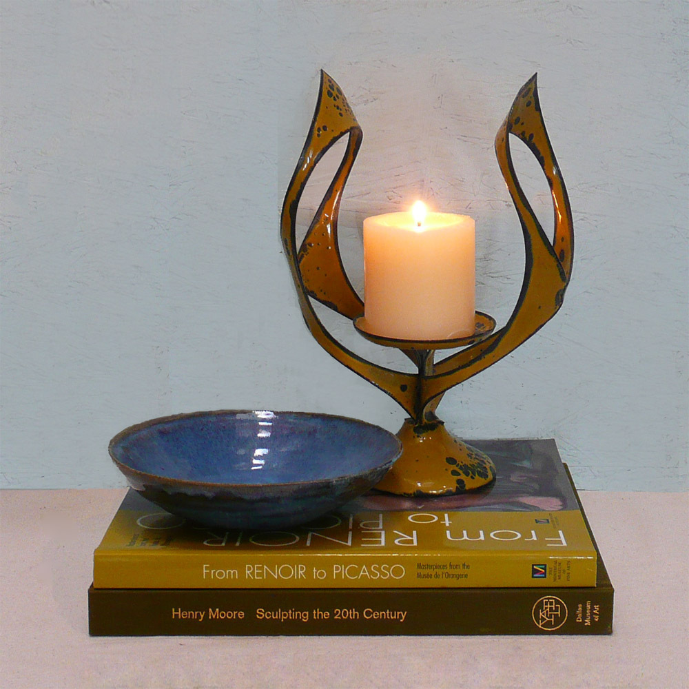 Vintage Modern Pedestal Candle Holder by Hanova of Pasadena Vintage Modern Pedestal Candle Holder by Hanova of Pasadena