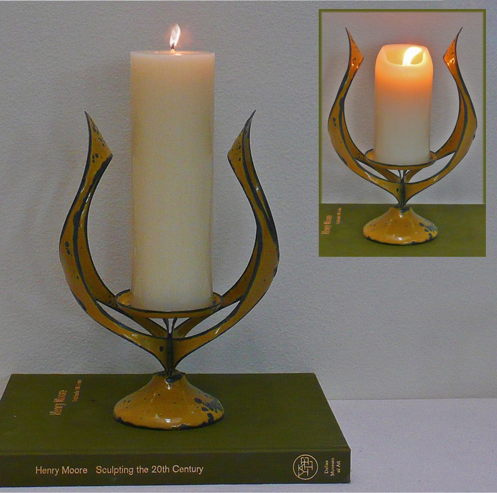 Vintage Modern Pedestal Candle Holder by Hanova of Pasadena Vintage Modern Pedestal Candle Holder by Hanova of Pasadena