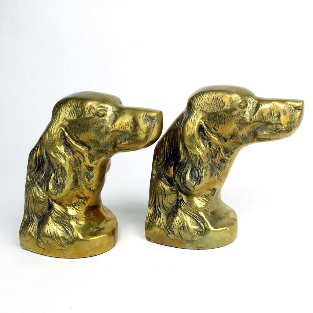Vintage Bookends Dog Bust Pair Irish Setter Pointer Spaniel Vintage Bookends Dog Bust Pair Irish Setter Pointer Spaniel
