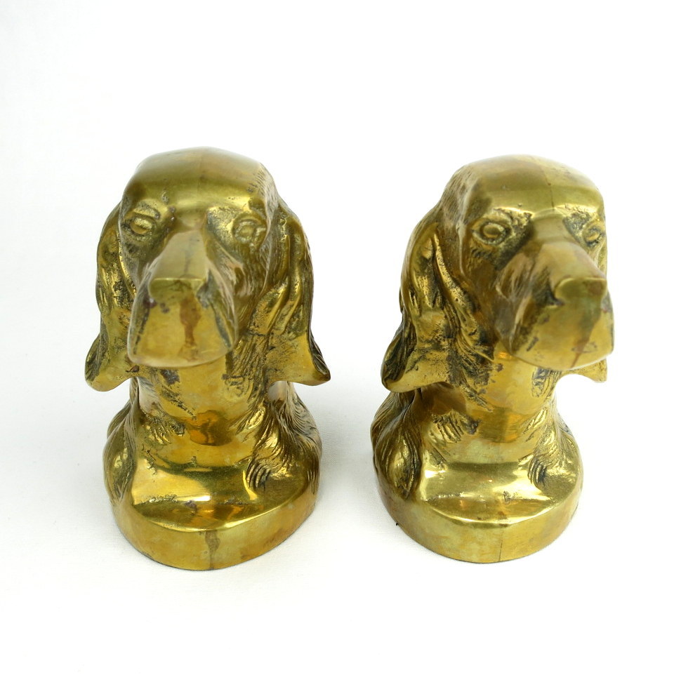 Vintage Bookends Dog Bust Pair Irish Setter Pointer Spaniel Vintage Bookends Dog Bust Pair Irish Setter Pointer Spaniel