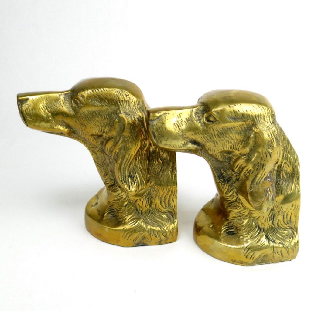Vintage Bookends Dog Bust Pair Irish Setter Pointer Spaniel Vintage Bookends Dog Bust Pair Irish Setter Pointer Spaniel