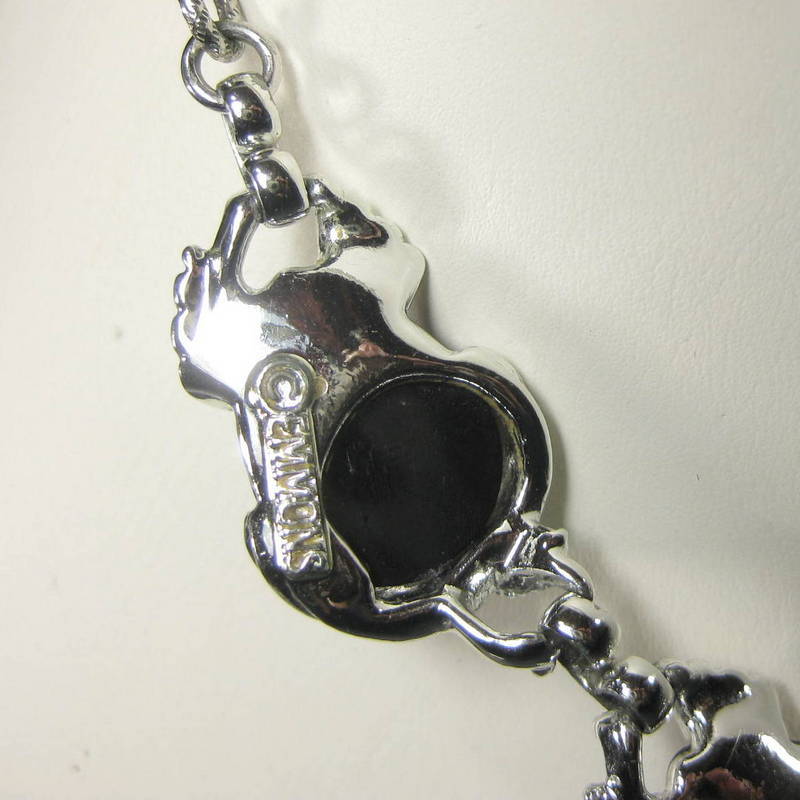Vintage Emmons Silver Tone Black Thermoset Link Necklace Vintage Emmons Silver Tone Black Thermoset Link Necklace