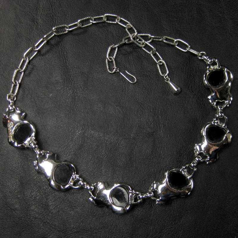 Vintage Emmons Silver Tone Black Thermoset Link Necklace Vintage Emmons Silver Tone Black Thermoset Link Necklace