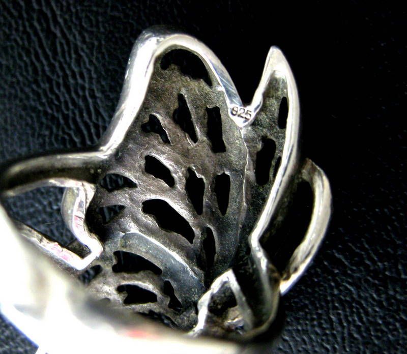 European Silver Butterfly Filigree Vintage Ring - Size 8.5 European Silver Butterfly Filigree Vintage Ring - Size 8.5