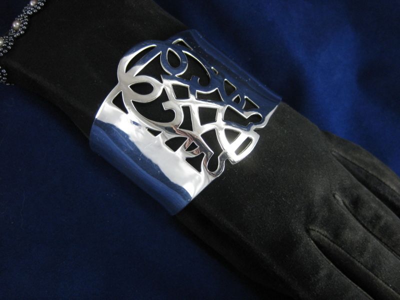 ELLE Jewelry Signature Ruby Sterling Silver Openwork Wide Cuff Bracelet ELLE Jewelry Signature Ruby Sterling Silver Openwork Wide Cuff Bracelet