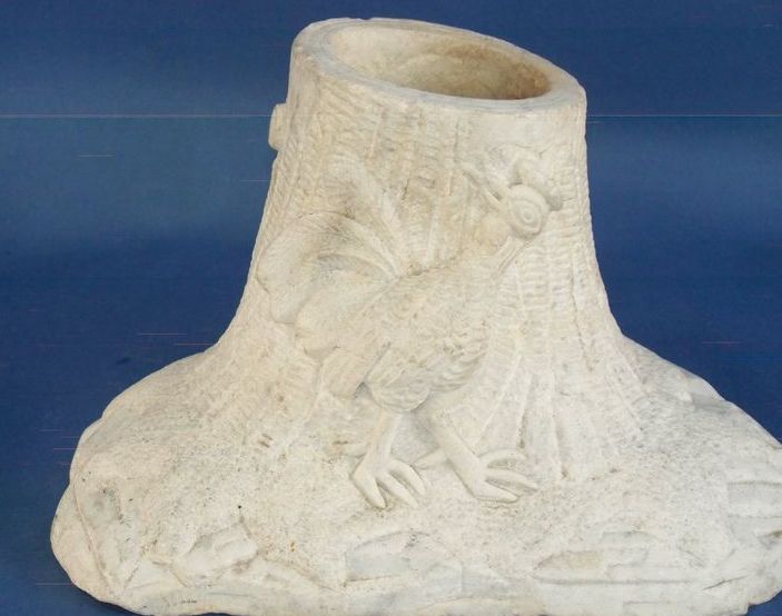 Carved Marble Motif Rooster Planter Carved Marble Motif Rooster Planter