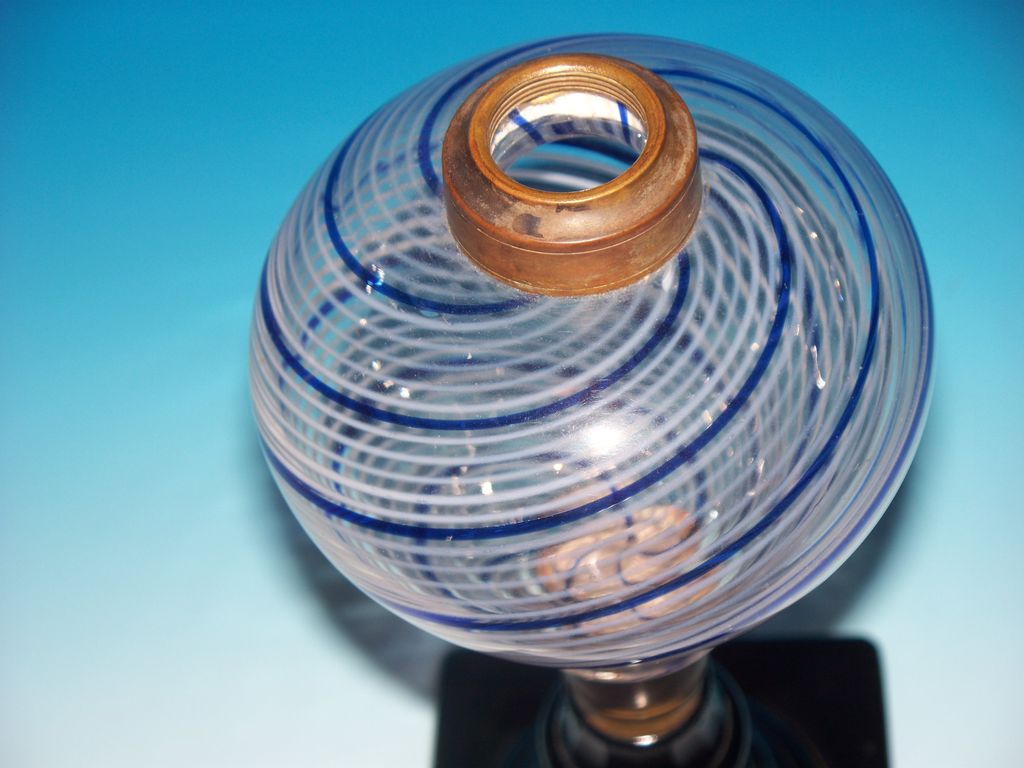 Very Rare Latticino Swirl Lamp Very Rare Latticino Swirl Lamp