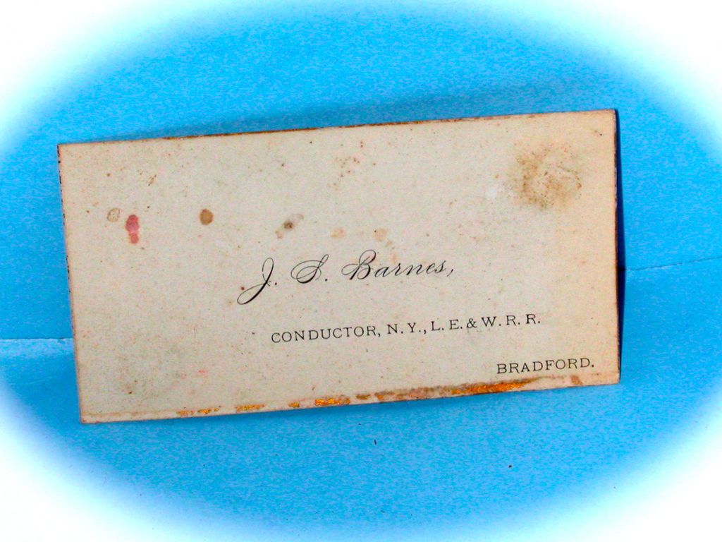New York lake Erie & Western Railroad Conductors Card New York lake Erie & Western Railroad Conductors Card