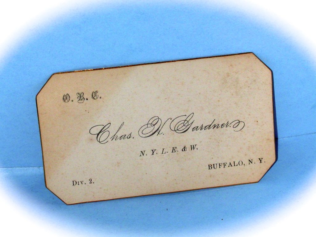 New York lake Erie & Western Railroad Conductors Card New York lake Erie & Western Railroad Conductors Card