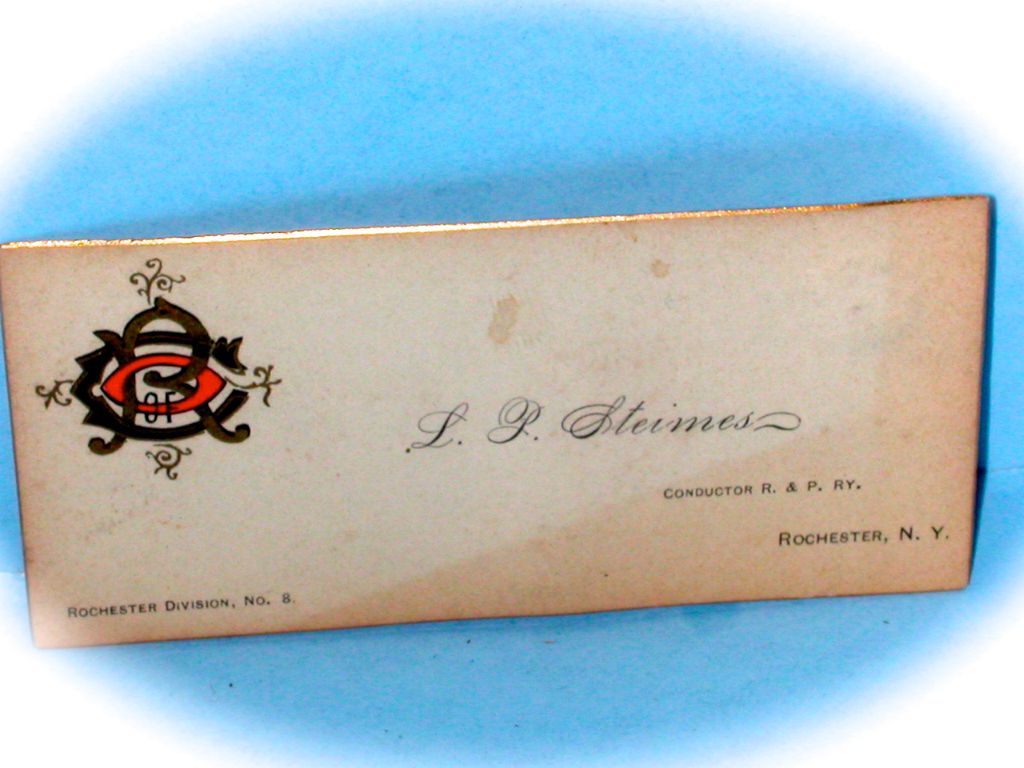 New York lake Erie & Western Railroad Conductors Card New York lake Erie & Western Railroad Conductors Card