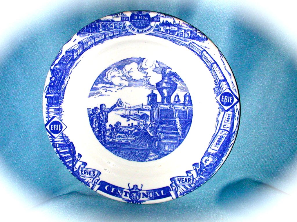 Erie Railroad Centennial Train Dinner Plate Erie Railroad Centennial Train Dinner Plate
