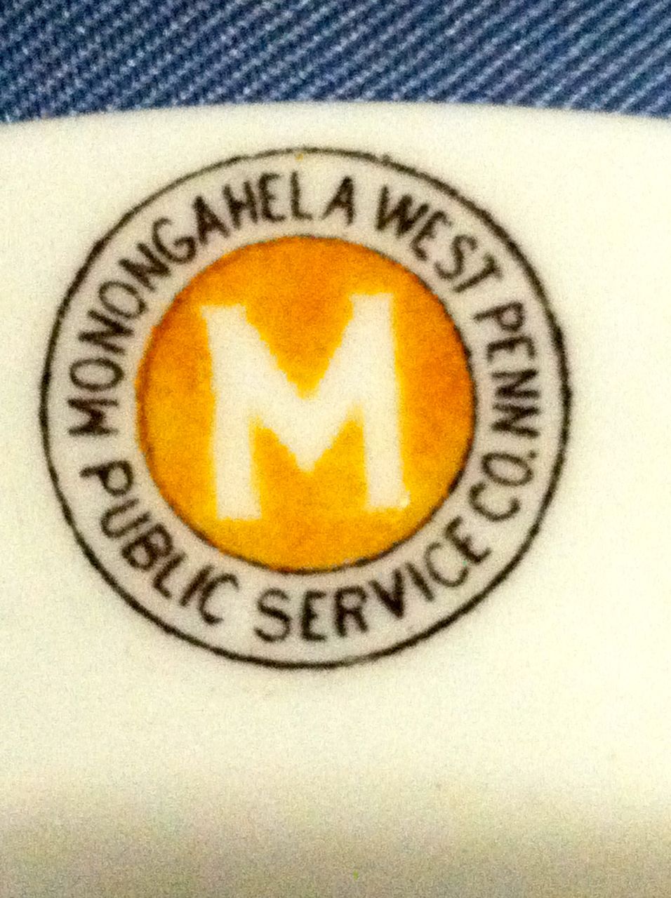 Monongahelia & West Penn Public Service China Plate Monongahelia & West Penn Public Service China Plate