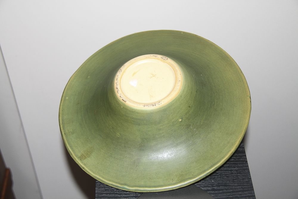 Roseville Jonquil Console bowl with built in frog Roseville Jonquil Console bowl with built in frog