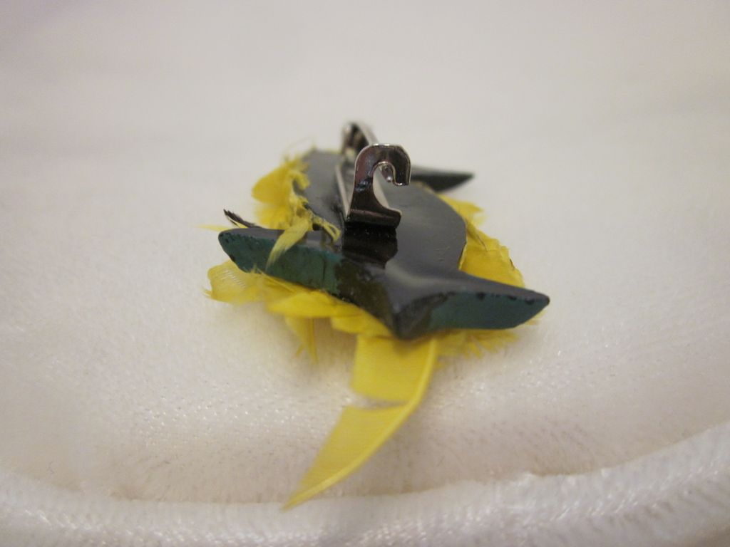 Unique Yellow Feathered Bird Pin Unique Yellow Feathered Bird Pin