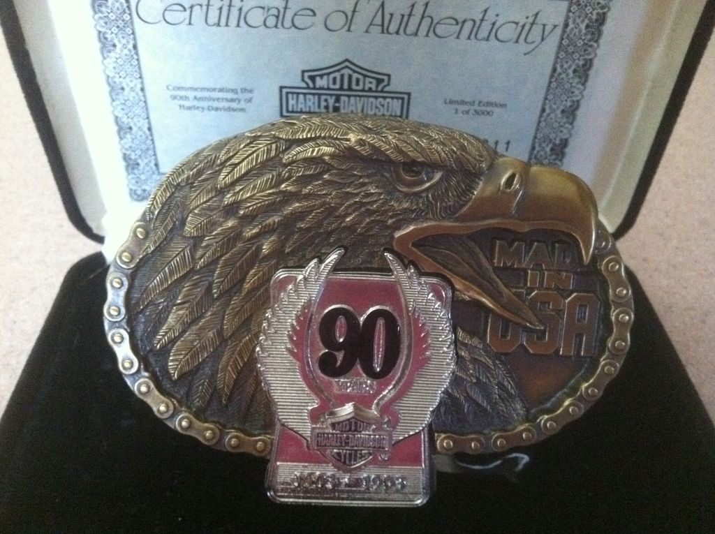 Harley Davidson 90th Anniversary Belt Buckle Harley Davidson 90th Anniversary Belt Buckle