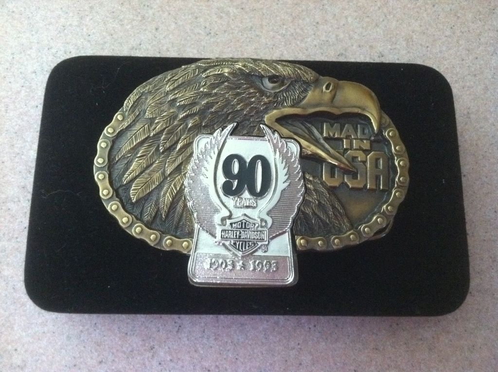 Harley Davidson 90th Anniversary Belt Buckle Harley Davidson 90th Anniversary Belt Buckle