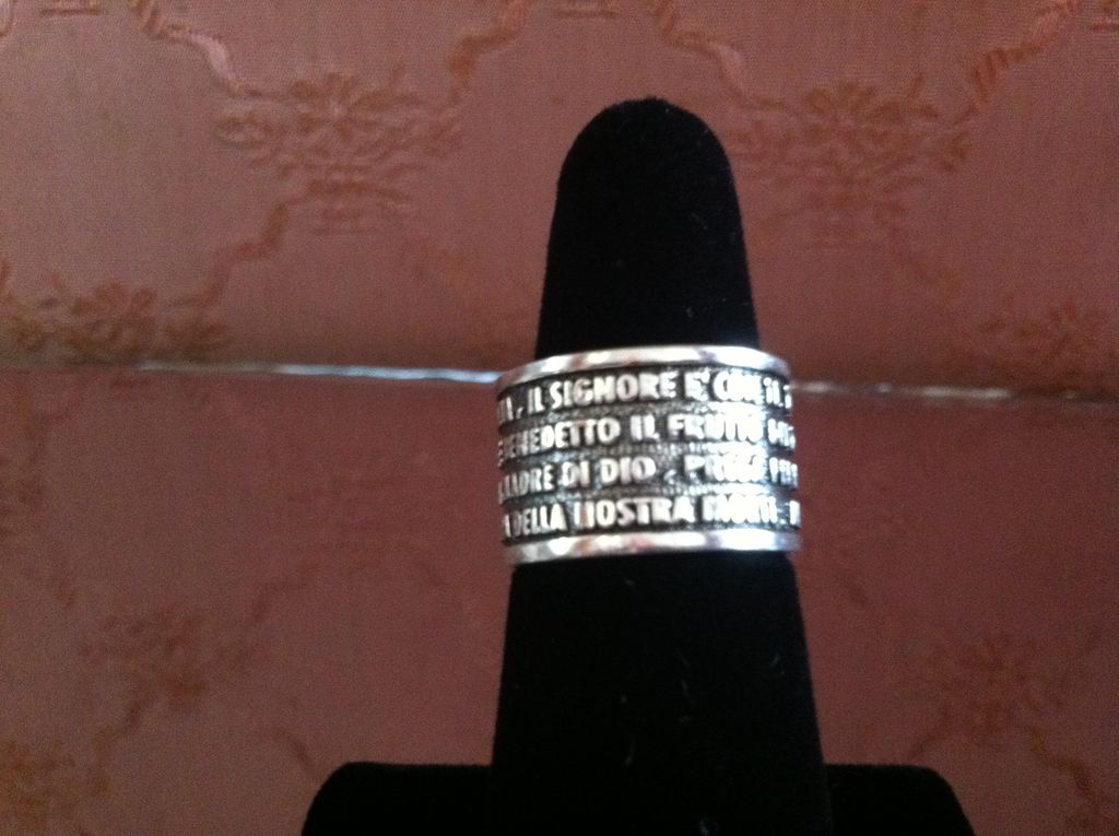 Sterling Silver 925 Hail Mary Ave O' Maria Italy Ring size 7 1/2 Sterling Silver 925 Hail Mary Ave O' Maria Italy Ring size 7 1/2