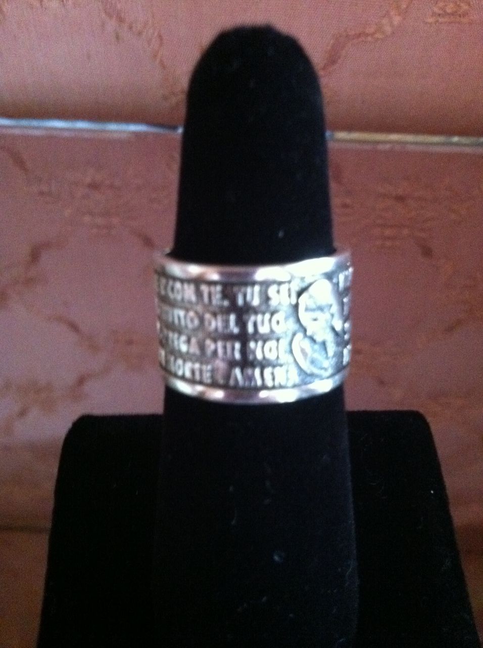Sterling Silver 925 Hail Mary Ave O' Maria Italy Ring size 7 1/2 Sterling Silver 925 Hail Mary Ave O' Maria Italy Ring size 7 1/2