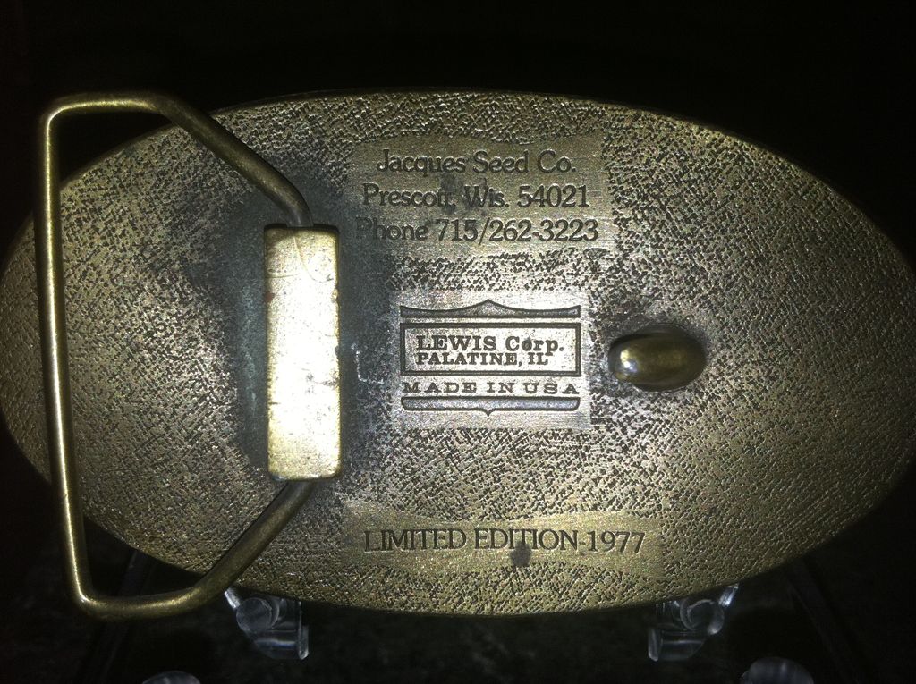 Jacques Seeds Brass Limited Edition Belt Buckle 1977 Jacques Seeds Brass Limited Edition Belt Buckle 1977