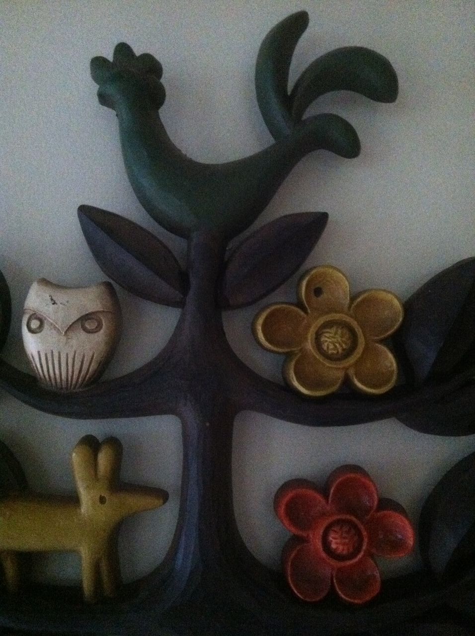 Homco Folk Art Set Tree of Life Dated 1963 Made in USA Homco Folk Art Set Tree of Life Dated 1963 Made in USA