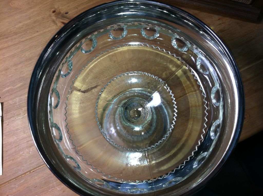 Kings Crown Glass Compote Thumbprint Silver Flash Kings Crown Glass Compote Thumbprint Silver Flash