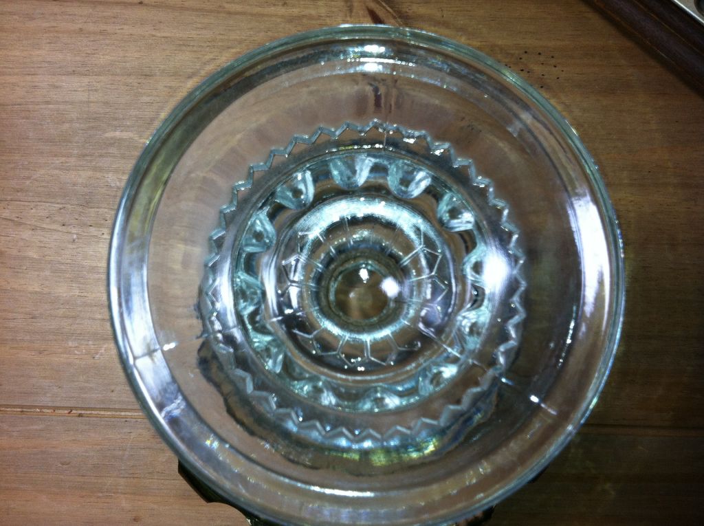 Kings Crown Glass Compote Thumbprint Silver Flash Kings Crown Glass Compote Thumbprint Silver Flash