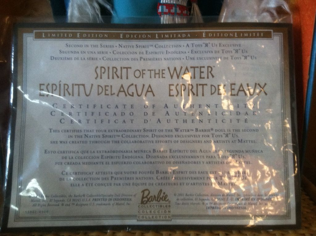 2002 Collectible Barbie Spirit of Water Doll Limited Edition Toys R Us 2002 Collectible Barbie Spirit of Water Doll Limited Edition Toys R Us