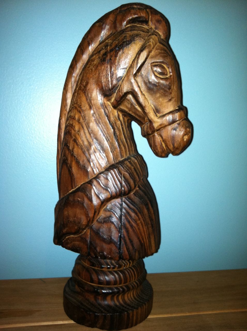 Large Wooden Carved Horse Head Bust Large Wooden Carved Horse Head Bust