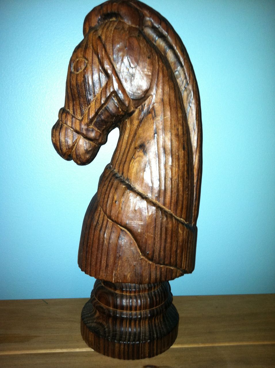 Large Wooden Carved Horse Head Bust Large Wooden Carved Horse Head Bust