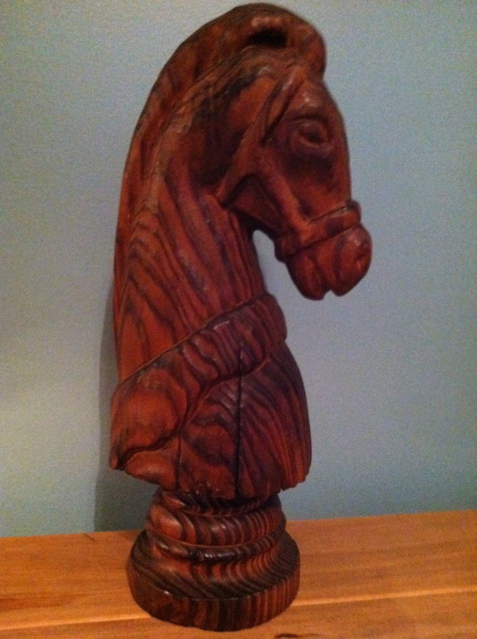 Large Wooden Carved Horse Head Bust Large Wooden Carved Horse Head Bust