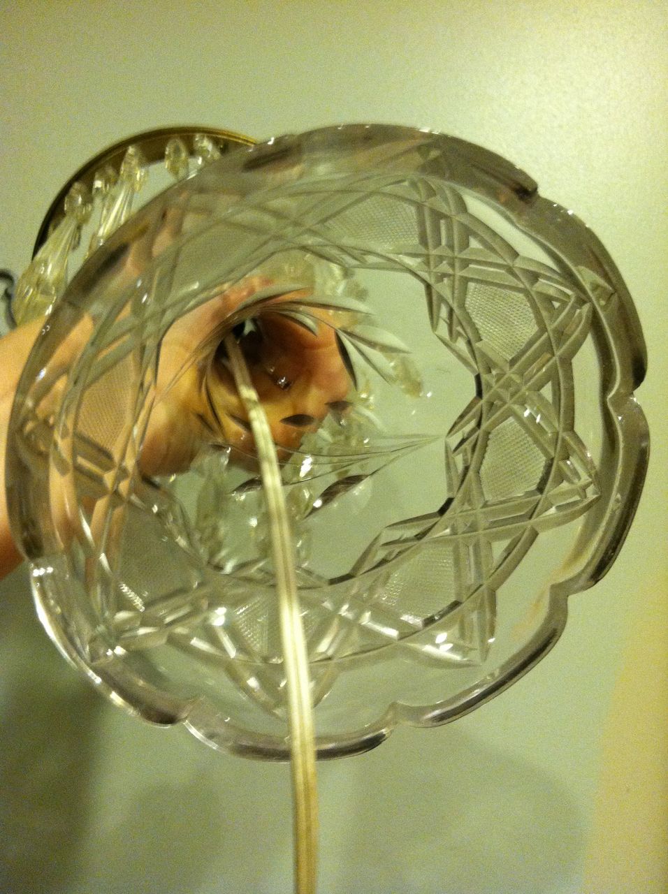 Antique Crystal Cornflower Boudoir Lamp 1800's Antique Crystal Cornflower Boudoir Lamp 1800's