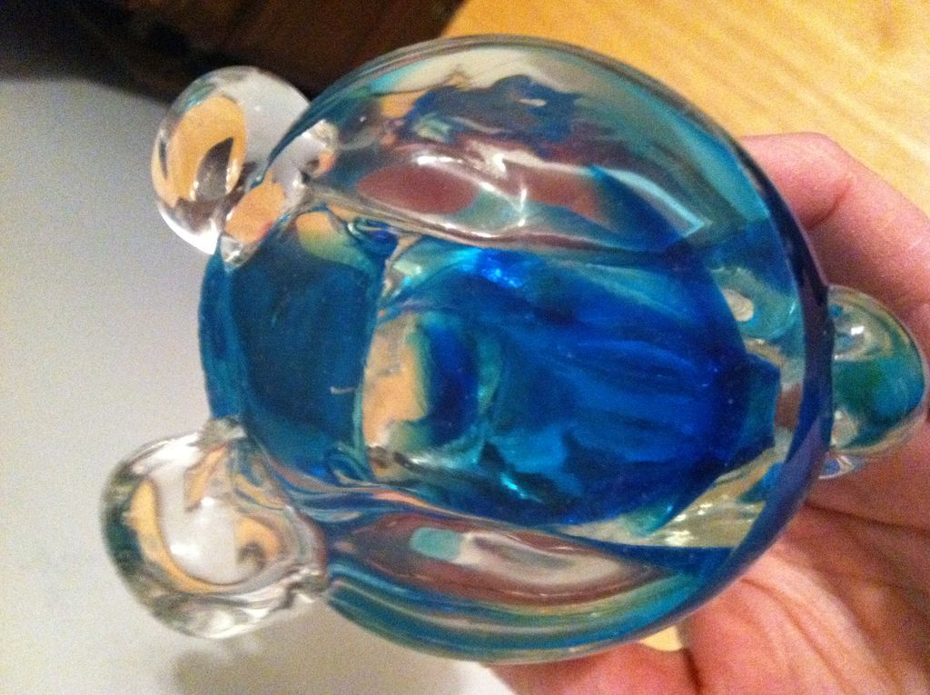Heavy Unmarked Art Glass Long Ear Rabbit Heavy Unmarked Art Glass Long Ear Rabbit