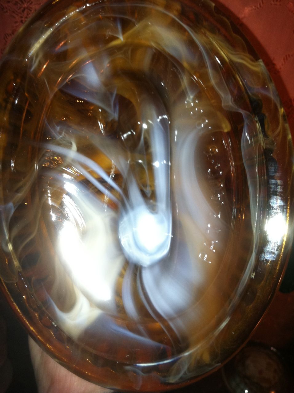 Marked Imperial Caramel Slag Lion Dish with original tag of Yester Years Marked Imperial Caramel Slag Lion Dish with original tag of Yester Years