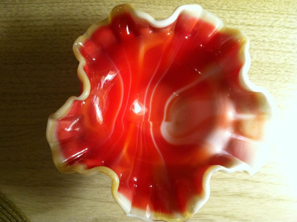 Kanawha Glass End of Day Slag Hobnail Compote Dish Kanawha Glass End of Day Slag Hobnail Compote Dish