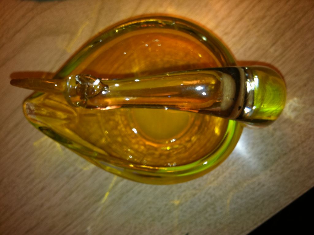 Vintage Yellow Art Glass Swan Dish Vintage Yellow Art Glass Swan Dish
