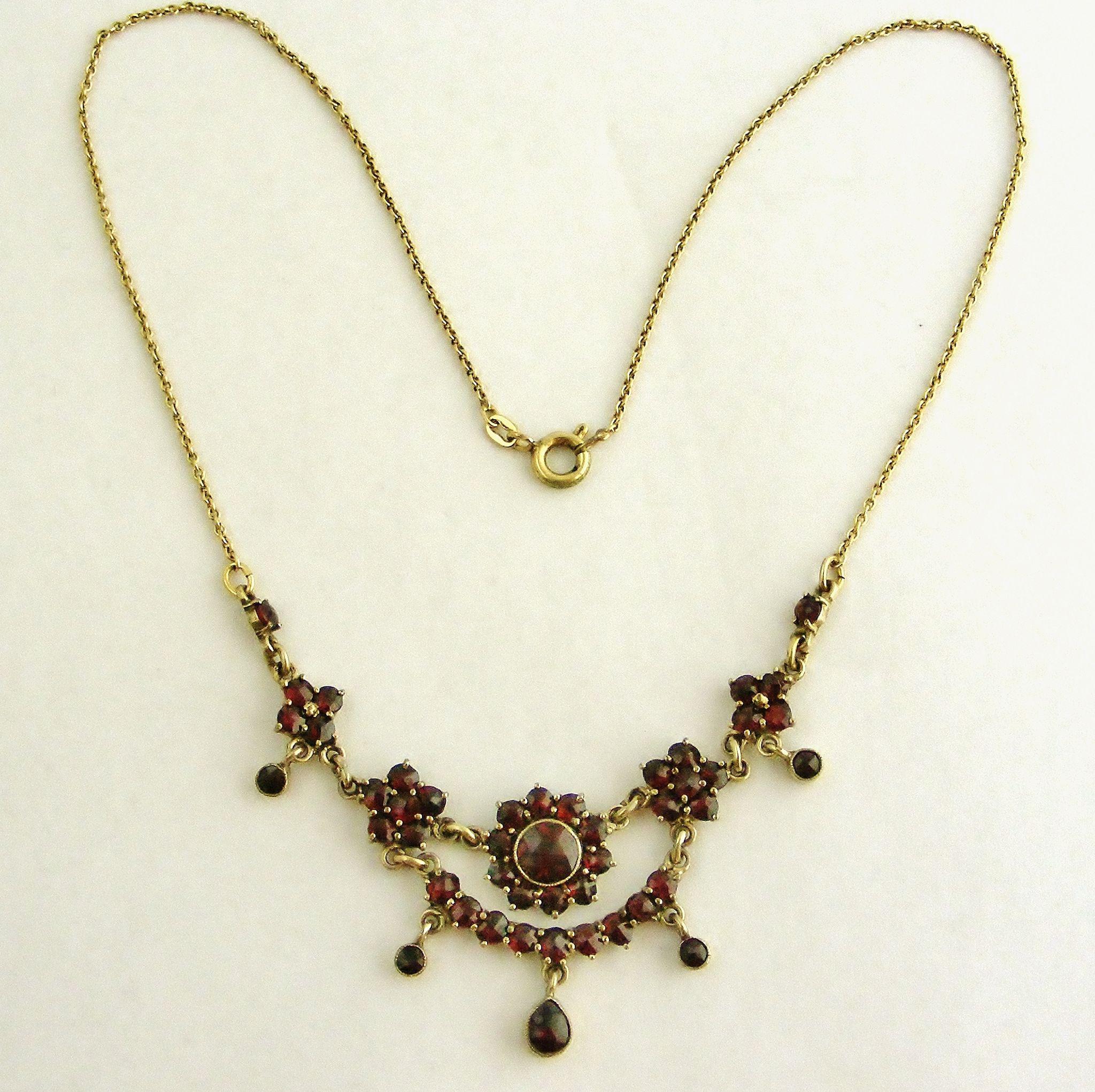 Vintage Bohemian Garnet Necklace From Lyonesse On Ruby Lane