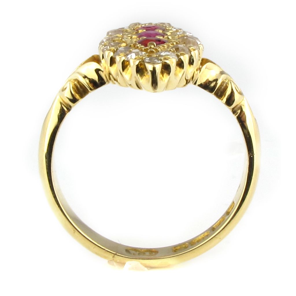 Edwardian Ruby & Diamond Navette Ring, Circa 1905 Edwardian Ruby & Diamond Navette Ring, Circa 1905