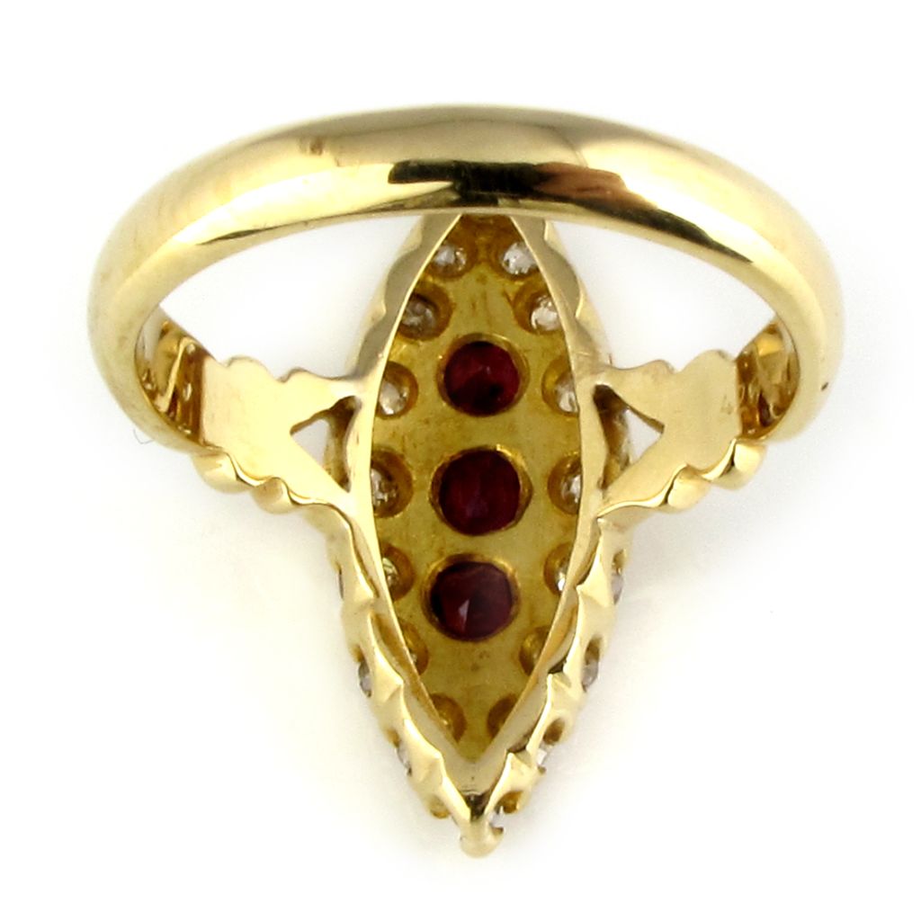 Edwardian Ruby & Diamond Navette Ring, Circa 1905 Edwardian Ruby & Diamond Navette Ring, Circa 1905