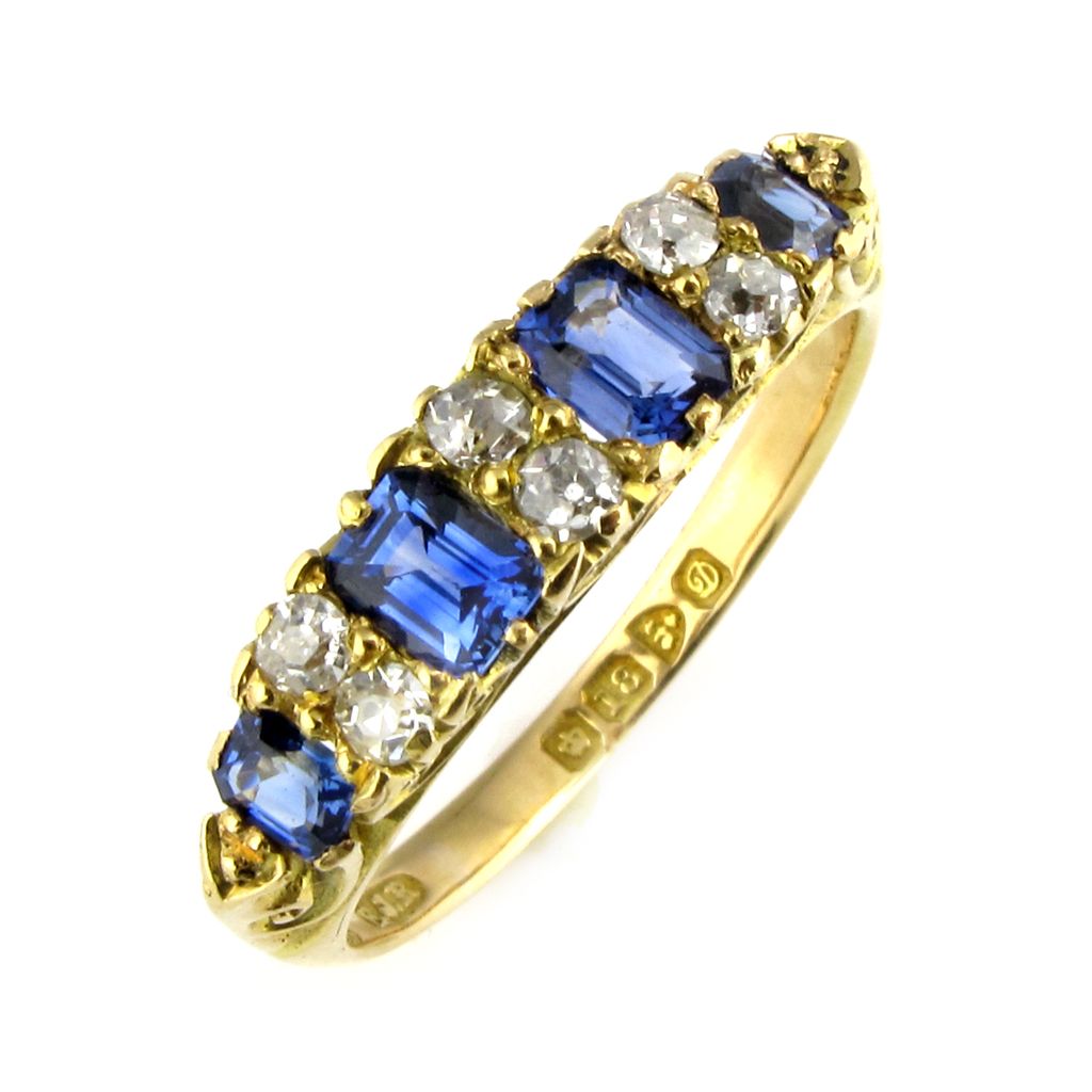 Edwardian Sapphire & Diamond Eternity Ring. Edwardian Sapphire & Diamond Eternity Ring.