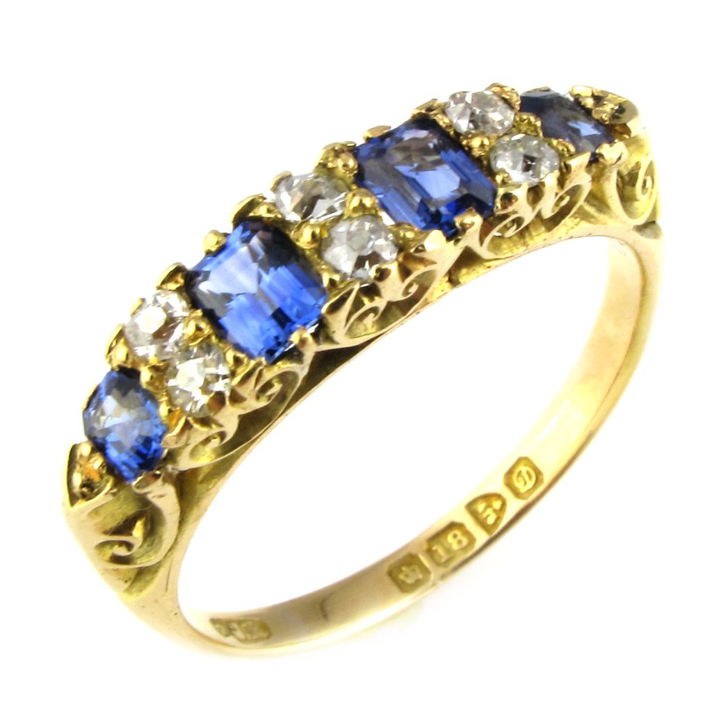 Edwardian Sapphire & Diamond Eternity Ring. Edwardian Sapphire & Diamond Eternity Ring.