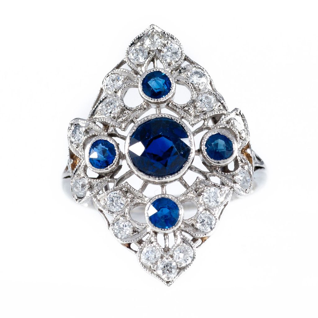 Vintage Belle Époque Sapphire & Diamond Ring Vintage Belle Époque Sapphire & Diamond Ring