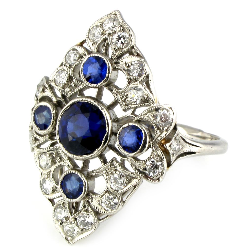 Vintage Belle Époque Sapphire & Diamond Ring Vintage Belle Époque Sapphire & Diamond Ring